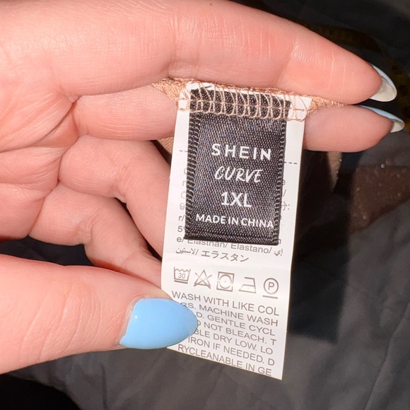 SHEIN Asymmetrical Sparkly Tan Skirt - Picture 9 of 10